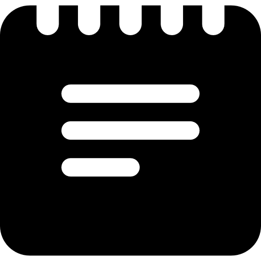 Black notes interface square symbol with spring black lines symbols icon