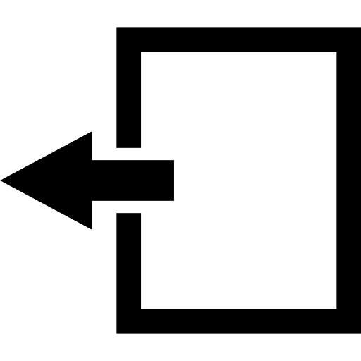Transfer data interface symbol of left arrow on a paper sheet data white paper transfering icon
