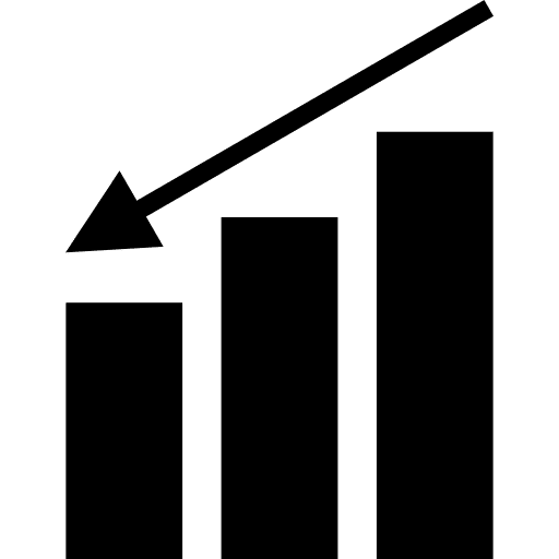 Calculations down bars graphic interface symbol calculate graphics interface icon