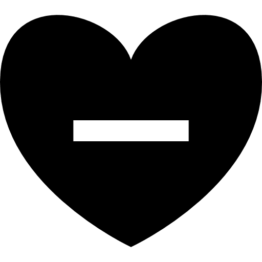 Negative heart minus negative basic icons icon