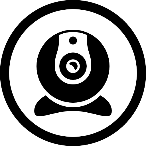 Webcam tool interface symbol in circular outline circular webcams tool icon