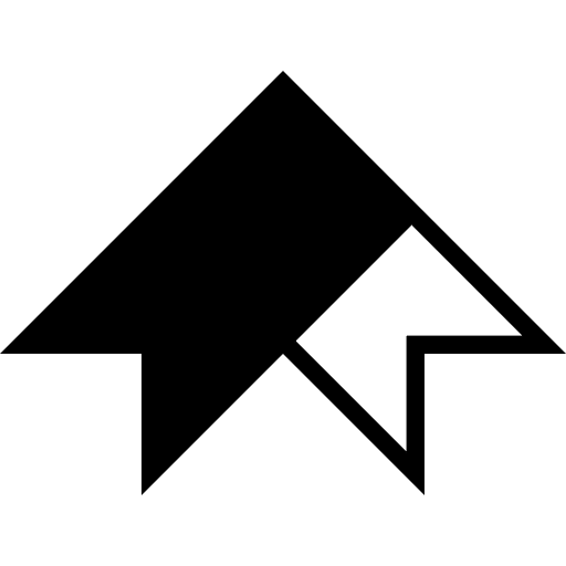 Up arrow of ribbon pointing ascending arrow icon