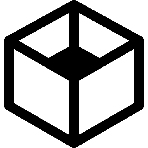 Cube without cover square basic icons cubes square icon