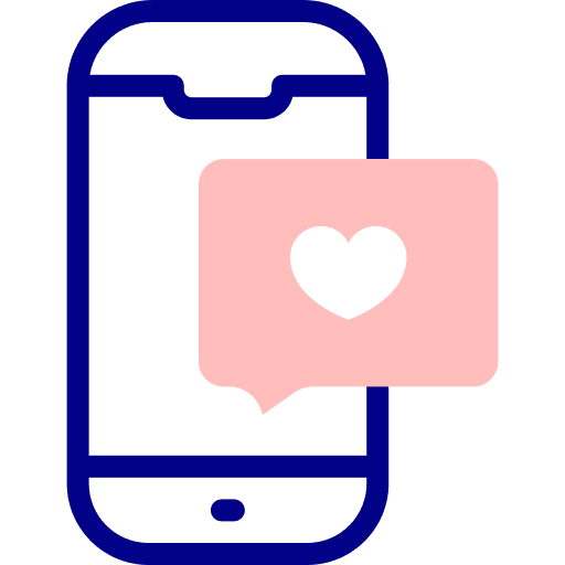 Mobile phone reaction social media smartphone icon