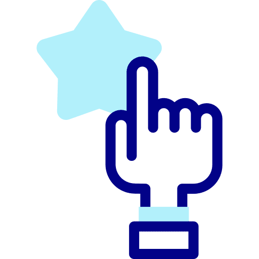 Star review hand finger icon Star review hand finger icon