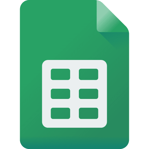 Google sheets brands and logotypes filing logo icon