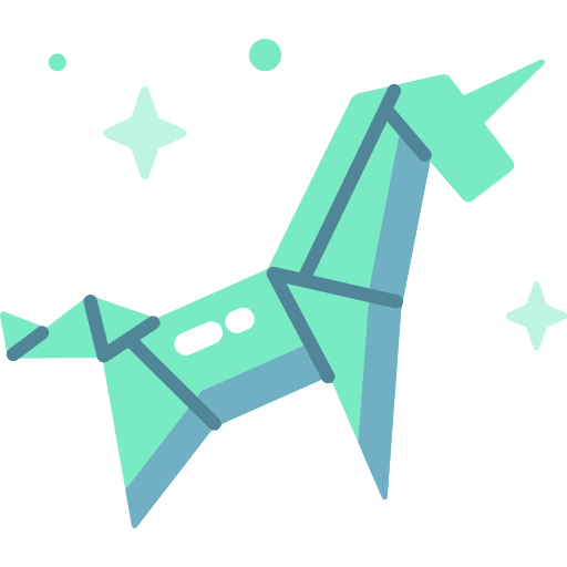 Origami paper unicorn free time icon Origami paper unicorn free time icon
