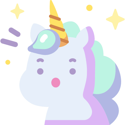 Surprise unicorn avatar fairy tale icon Surprise unicorn avatar fairy tale icon