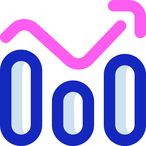 Line chart line chart report arrow up icon