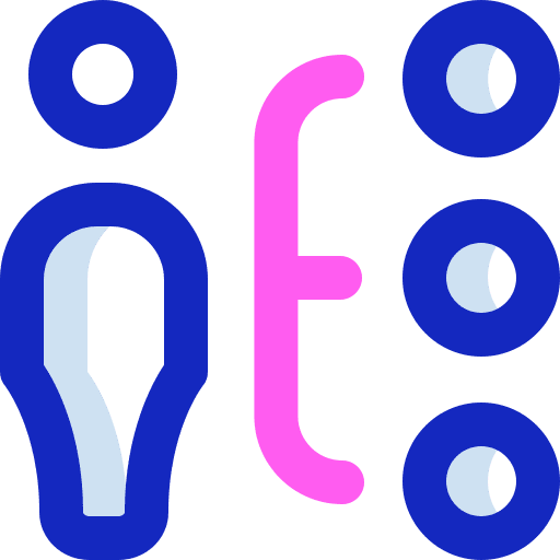 Branching people business and finance dots icon