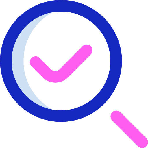 Check check ui magnifying glass icon