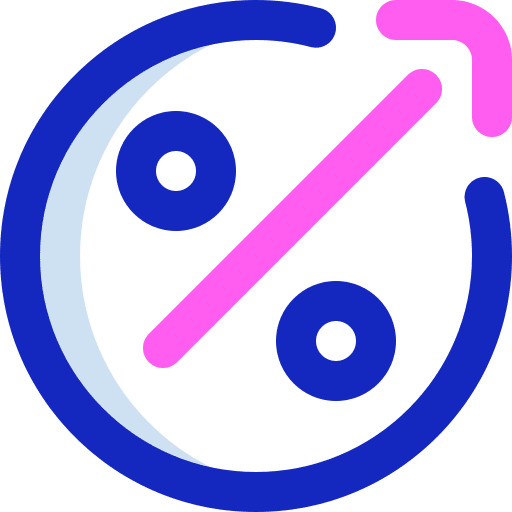 Percentage increase arrow up profits icon