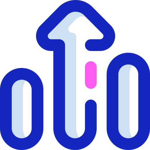 Growth analytics arrow graph icon