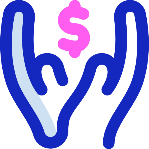 Save money dollar coin hand icon