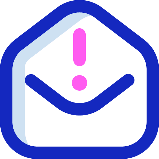 Spam envelope exclamation communications icon