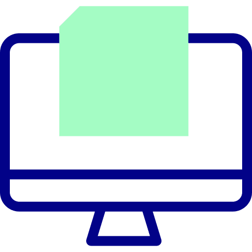 Computer monitor elearning file icon