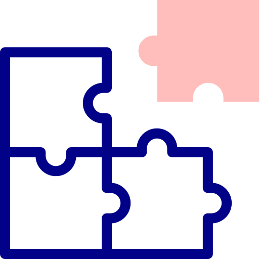 Puzzle piece jigsaw solution icon
