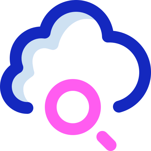 Searching magnifying glass ui cloud icon