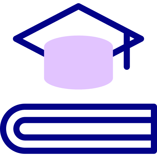 Book study mortarboard college icon