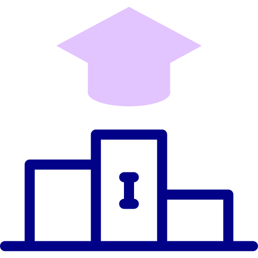 Stage podium first mortarboard icon