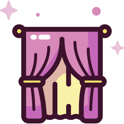 Curtains furniture and household theater stage icon