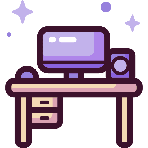 Desk desk computer furniture icon