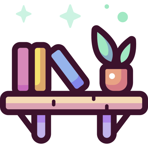 Shelf furniture and household storage bookcase icon