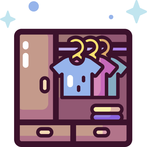 Wardrobe furniture and household cupboard closet icon