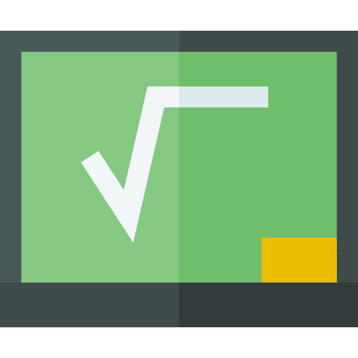 Blackboard mathematics square root chalkboard icon