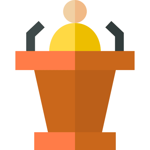Conference public speaking presentation lecture icon