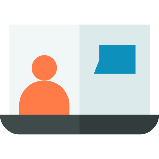 Virtual class education online lesson laptop icon