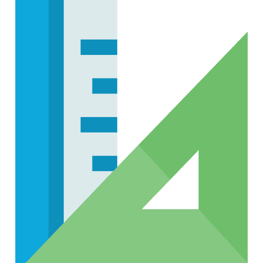 Ruler square measure education icon