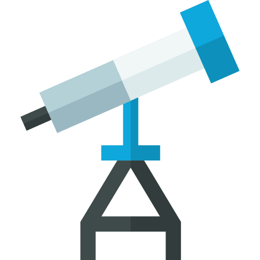 Telescope education astronomy science icon