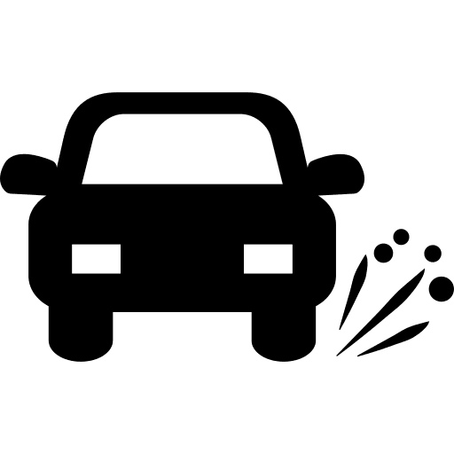 Punctured tire automobile transport puncture icon