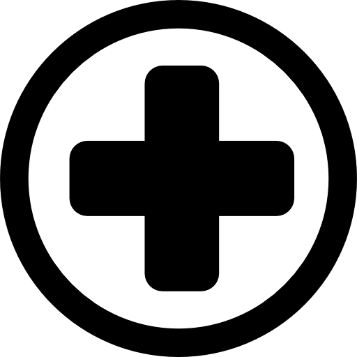 Hospital medical signal of a cross in a circle hospital medical cross icon