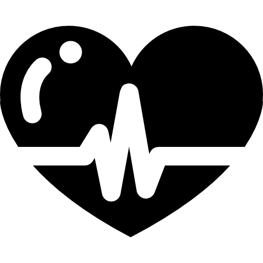 Heart beats lifeline in a heart heart beat rate lifeline icon