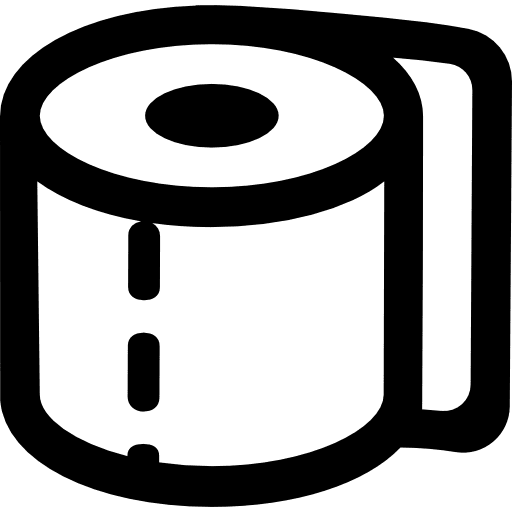 Rolled paper for bathroom tools outline bathroom icon