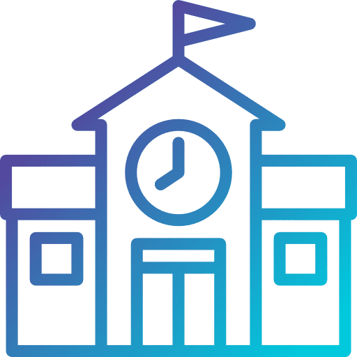 Building high school school building icon