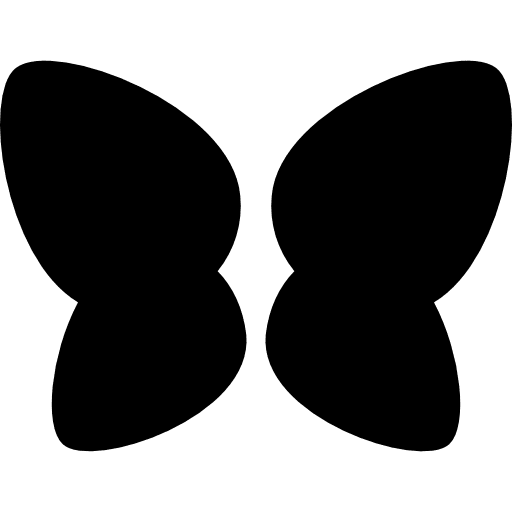Butterfly wings couple black shapes shape icon