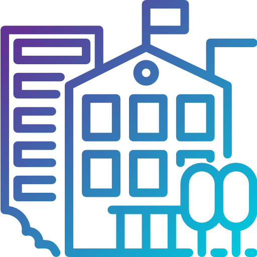 Library architecture and city book architecture icon