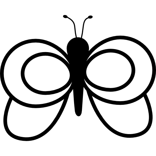 Butterfly with rounded wings outlines top view rounded butterflies icon