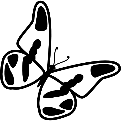 Butterfly with stained wings rotated to right from top view stains right butterfly icon