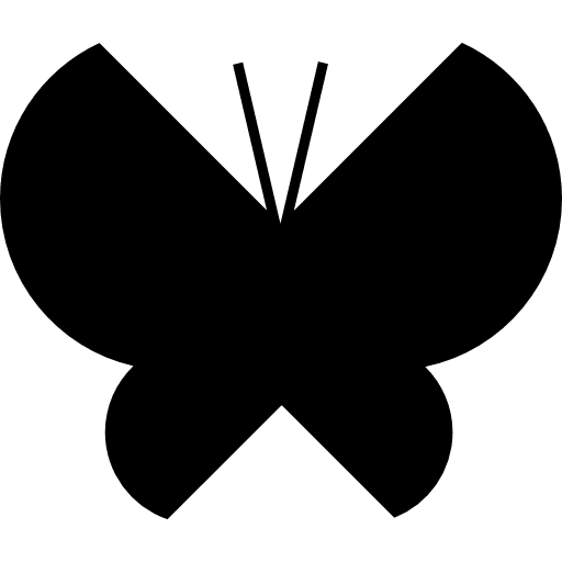 Butterfly black shape from top view shape animal animals icon