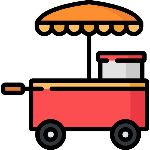 Hot dog food and restaurant transportation stand icon Hot dog food and restaurant transportation stand icon