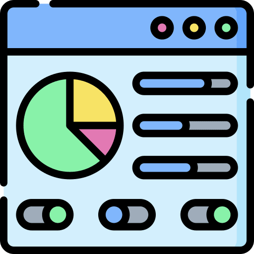 Control panel pie chart monitor toggle icon