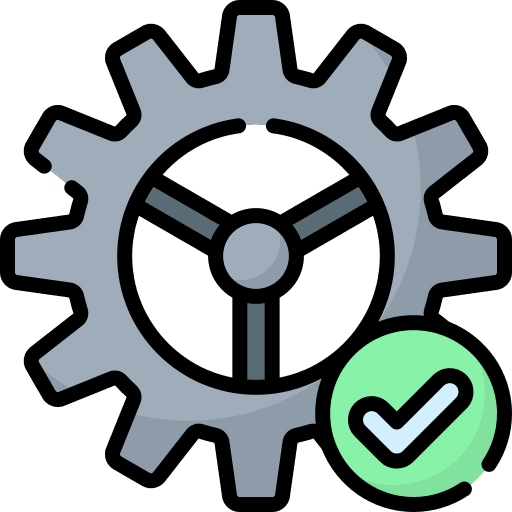 Checked check mark management execution icon Checked check mark management execution icon