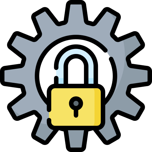 Gear security management secure icon Gear security management secure icon