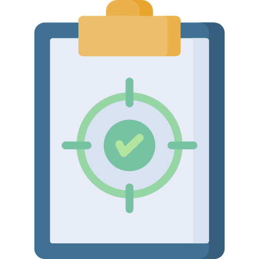 Target files and folders tick clipboard icon Target files and folders tick clipboard icon