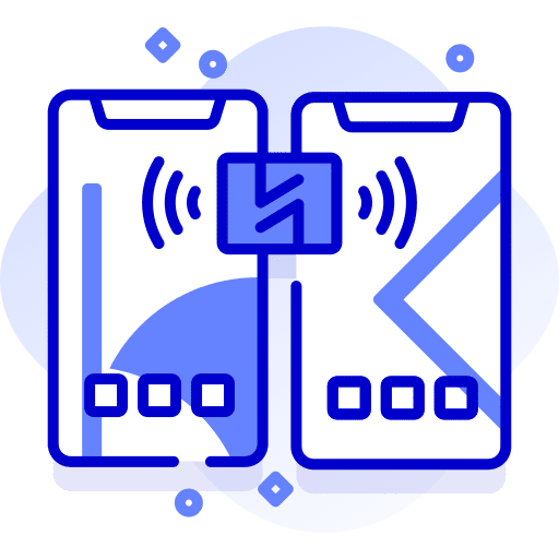 Data sharing file sharing connection mobile phone icon Data sharing file sharing connection mobile phone icon