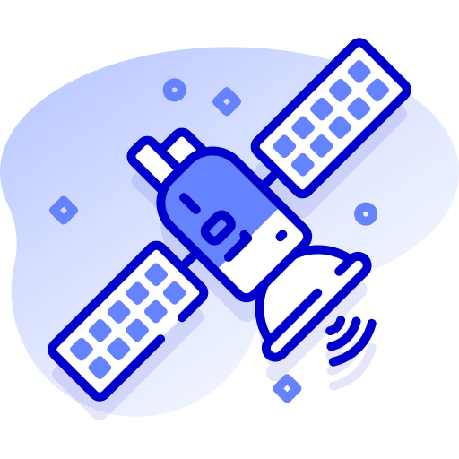 Satellite parabolic radio antenna satellite icon Satellite parabolic radio antenna satellite icon